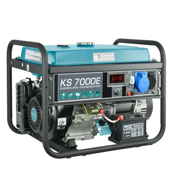 Бензиновый генератор Konner&Sohnen KS 7000E, 230В, 5.5кВт, электростартер, 76.2кг