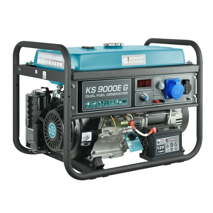 Генератор газобензиновий Konner&Sohnen KS 9000E G, 230В, 6.5кВт, електростартер, 83.0кг