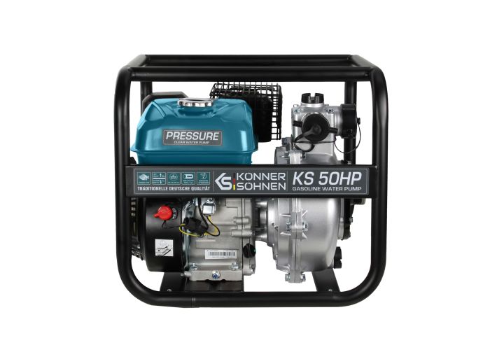 Мотопомпа бензиновая Konner&Sohnen KS 50HP высоконапорная, 30м3/ч (500л/мин) 7.0л.с, 29кг