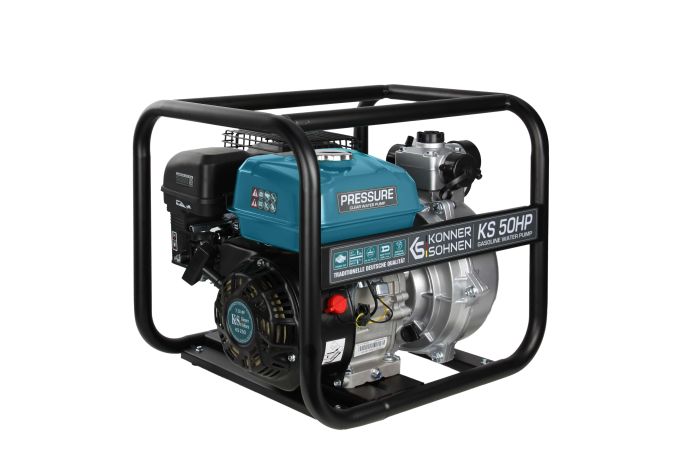 Мотопомпа бензиновая Konner&Sohnen KS 50HP высоконапорная, 30м3/ч (500л/мин) 7.0л.с, 29кг