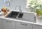Мойка кухонная Grohe K400, гранит, прямоуг., с крылом, 1000x500x205мм, чаша - 2, врезная, черный гранит