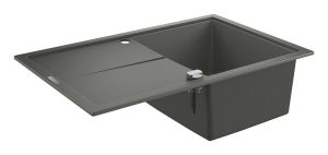Мийка кухонна Grohe K400, граніт, прямокут., з крилом, 780x500x205мм, чаша - 1, врізна, сірий граніт