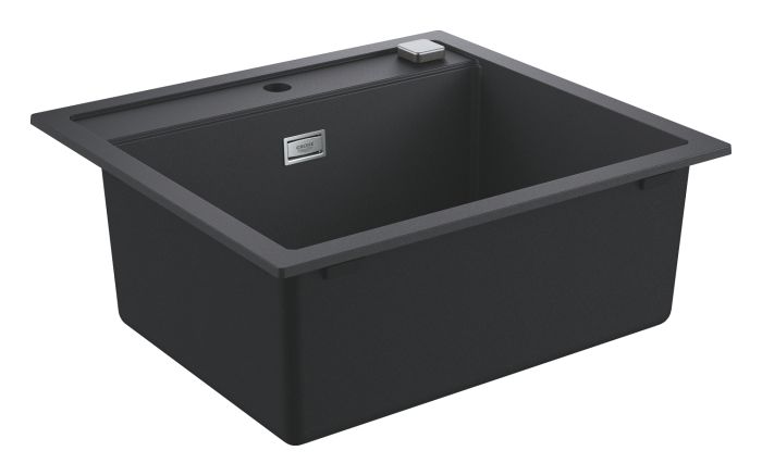 Мийка кухонна Grohe K700, граніт, прямокут., без крила, 560x510x200мм, чаша - 1, врізна, чорний граніт