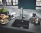 Мийка кухонна Grohe K700U, граніт, прямокут., без крила, 533x457x205мм, чаша - 1, врізна/під стільницю, чорний граніт