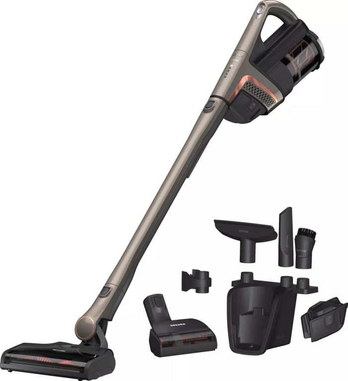 Пилосос Miele безпровідний SOML5 30 TRIFLEX HX2 Performance, 170Вт, сухе прибирання, конт пил -0,5л, автон. робота до 60/240хв, HEPA Lifetime, 3 в 1, Vortex, щітка Multi Floor XXL SEB 430,  щітка Electro Compact SEB 23, сірий кашемір, рожеве золото