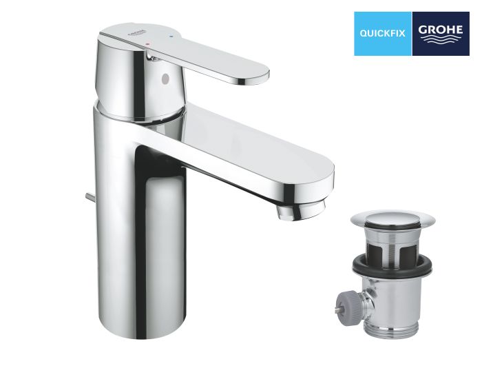 Змішувач для раковини Grohe Get M  довж. виливу - 122мм, неповоротний, 1 важіль, хром