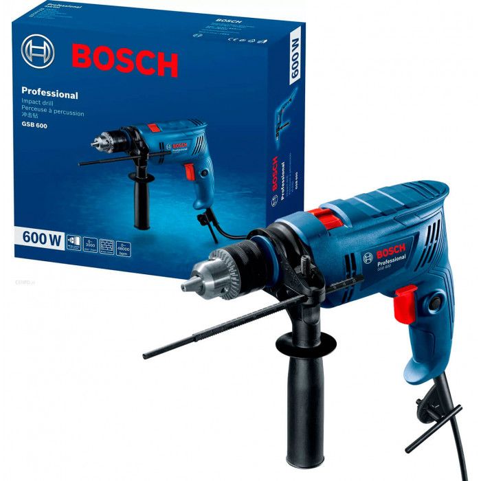 Дриль ударний Bosch Professional GSB 600 600Вт ШЗП 1-10мм 0-3000об/хв 1.7кг