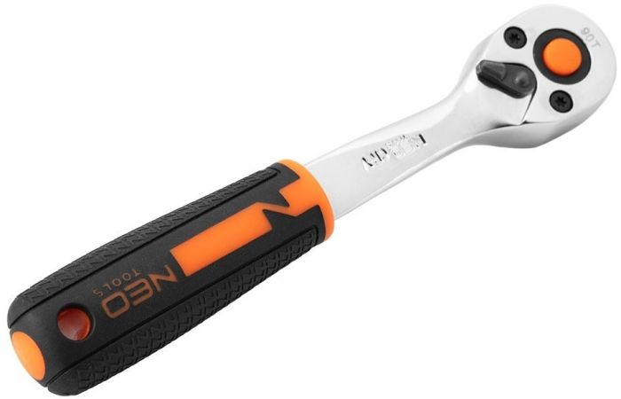 Набор торцевых головок Neo Tools, 12шт, 1/2", трещотка 90 зубцов, CrV
