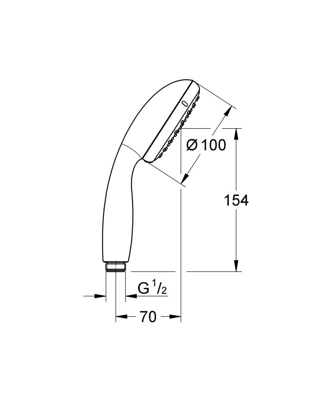 Душова лійка Grohe Vitalio Go 100, 2 функц., хром