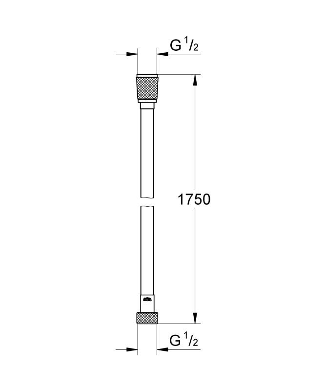 Шланг для душу Grohe довжина - 1750мм, ПВХ, хром
