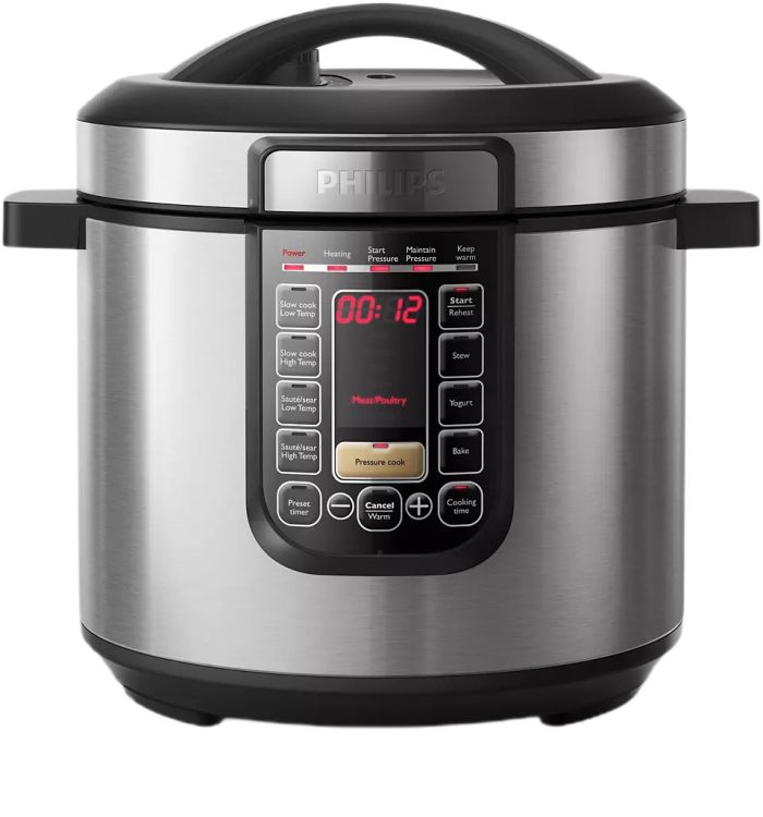 Мультиварка Philips Viva Collection 1300Вт, чаша-6л, електр. керування , 15 авто. програм, нержав.сталь, пластик, чорний