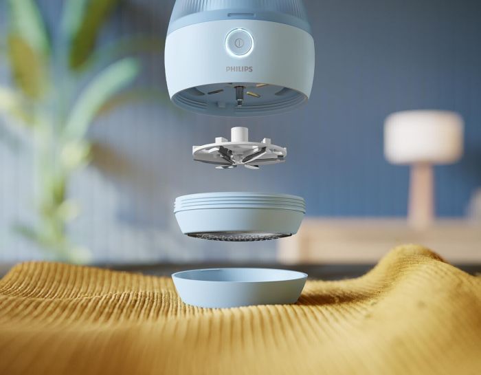 Машинка для удаления катышков Philips, большая площадь лезвий, 90 мин работы, USB, голубой
