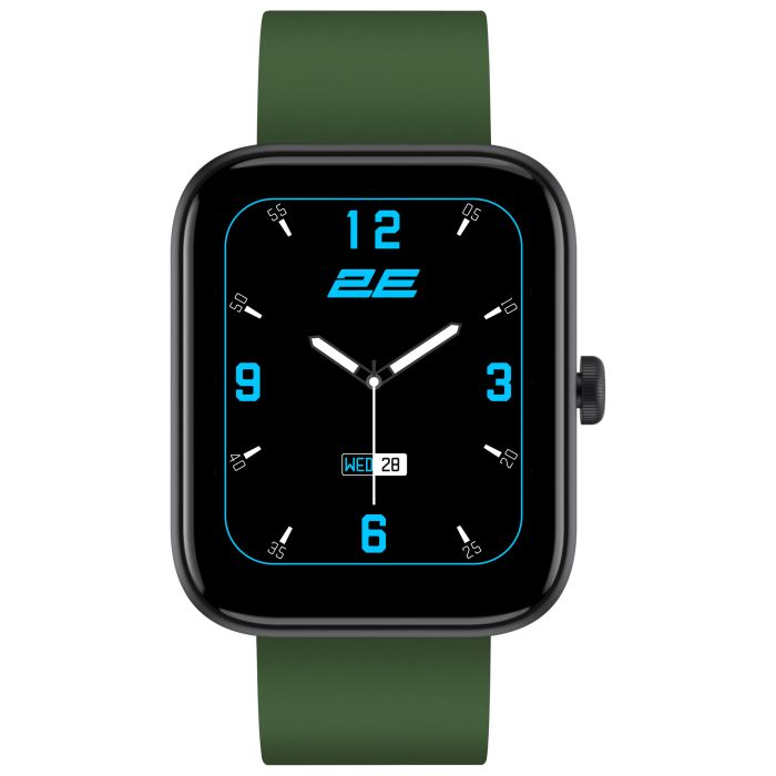 Смарт-годинник 2E Alpha SQ Music Edition 46мм, 1.78", 368x448, AMOLED, BT 5.2, Чорно-зелений