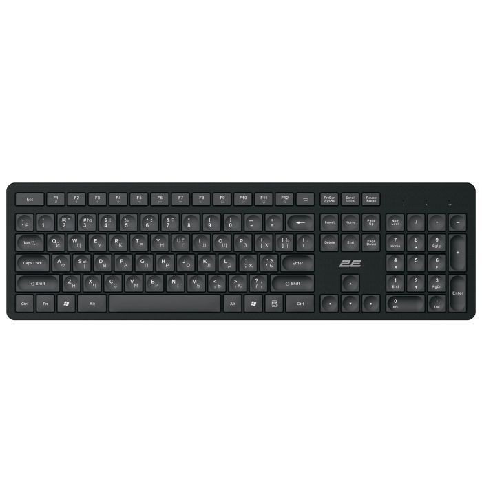 Клавиатура мембранная 2E KS260 106key, WL, EN/UK/RU, чёрный
