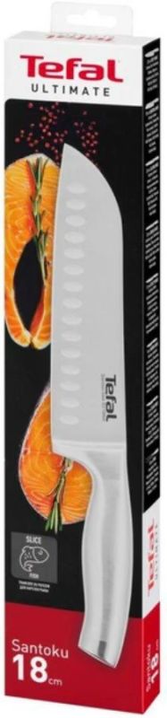 Кухонный нож сантока Tefal Ultimate, 18 см, нержавеющая сталь.