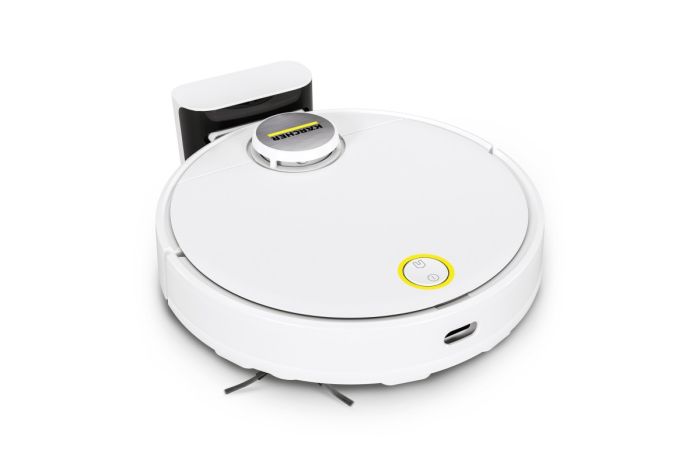 Робот-пылосос Karcher RCV 3, 400Вт, h=9.4см, владная уборка, конт пыль -0.5л, вода -0.17л, автон. раб. до 120мин, вес-3.7кг, НЕРА, белый