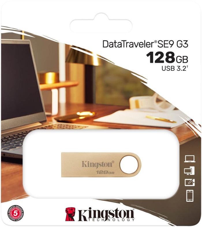 Накопитель Kingston  128GB USB 3.2 Type-A Gen1 DT SE9 G3