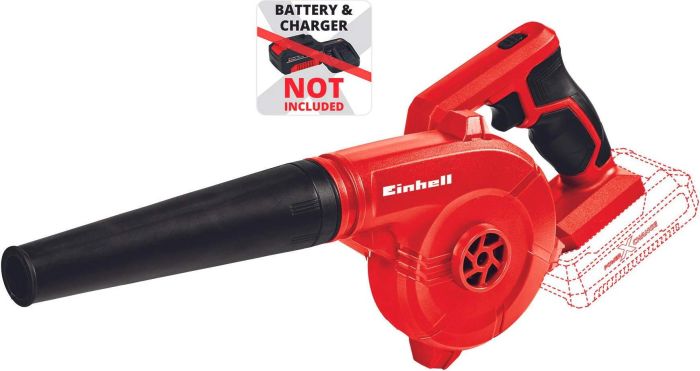 Повітродув акумуляторний Einhell TE-CB 18/180 Li - Solo 18В 130/180км/г 3 насадки 0.9кг без АКБ та ЗП