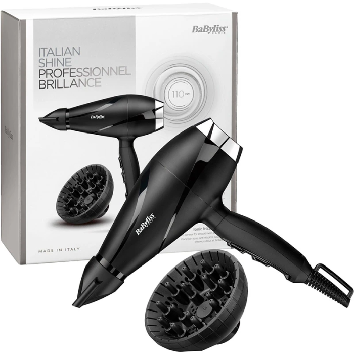 Фен Babyliss, 2200Вт, режимов-2, дифузор, иониз-я, хол. обдув, черный