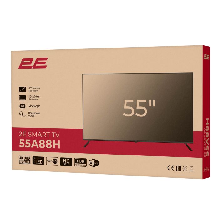 Телевизор 55" 2E MiniLED 4K 60Hz Smart WebOS Black