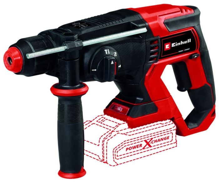 Перфоратор аккумуляторный Einhell TE-HD 18/20LI – Solo, SDS-plus, PXC 18В, 1.8Дж, 0-1300об•мин, 4750уд•мин, кейс, 2.7кг, без АКБ и ЗП