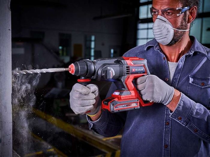 Перфоратор аккумуляторный Einhell TE-HD 18/20LI – Solo, SDS-plus, PXC 18В, 1.8Дж, 0-1300об•мин, 4750уд•мин, кейс, 2.7кг, без АКБ и ЗП