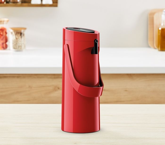 Термос Tefal Ponza Pump, 1.9л, пластик, стекло, красный