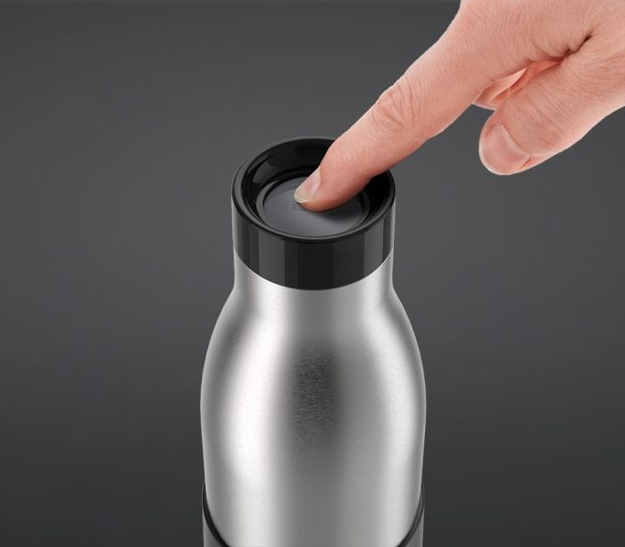 Термопляшка Tefal Bludrop soft touch, 500мл, нержавіюча сталь, графітовий
