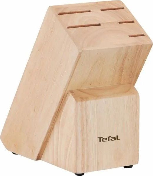 Набір ножів Tefal Ice Force, 5пр., з дерев'яною колодкою, нержавіюча сталь, пластик, чорний