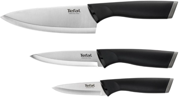 Набор ножей Tefal Comfort, 3шт, нержавеющая сталь, пластик, черный