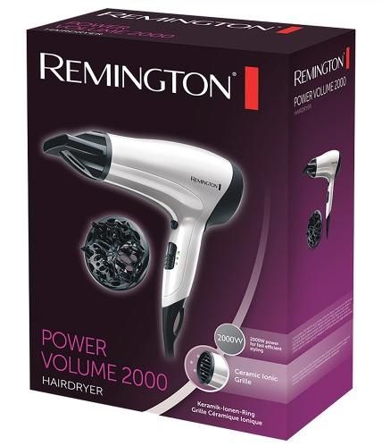Фен Remington Power Volume 2000, 2000Вт, режимов-3, дифузор,турмалиновая иониз-я, хол. обдув, белый