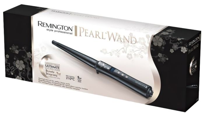 Плойка Remington Pearl Tong, >300Вт, D-32mm, 130-210С, дисплей, керамика, черный