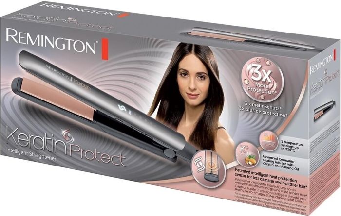 Випрямитель Remington Keratin Protect, 55Вт, темп.режимов-5, 160-230С, керамика, серебристый