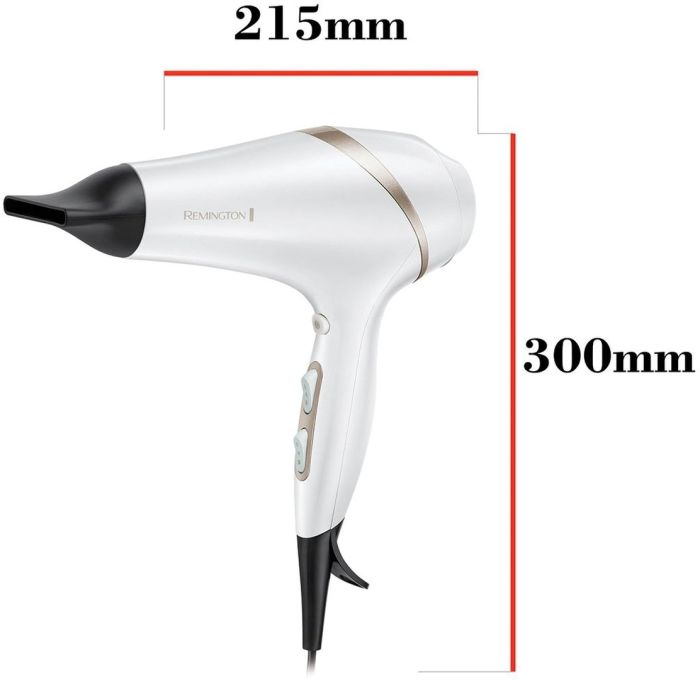 Фен Remington HydraLuxe, 2300Вт, 3 режими, дифузор, іоніз-я, хол. обдув, білий