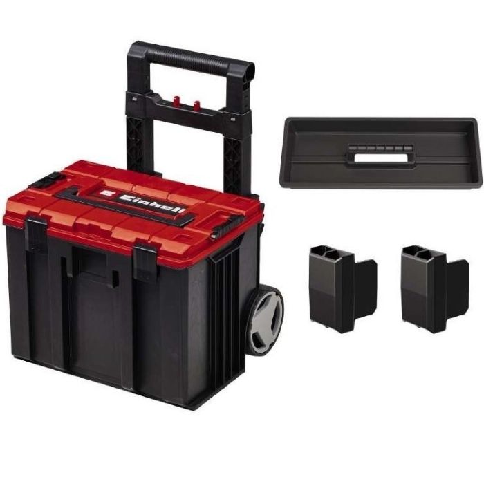 Ящик модульний для інструменту Einhell E-Case L, на коліщатках, телескопічне руків'я, 40.6х44.4х35.5см, пластик