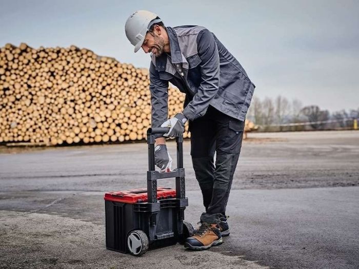 Ящик модульний для інструменту Einhell E-Case L, на коліщатках, телескопічне руків'я, 40.6х44.4х35.5см, пластик