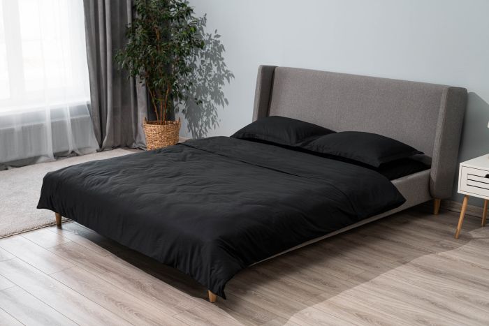 Простынь Ardesto Mix&Match Premium, 180х240см, 100% хлопок, сатин, черный