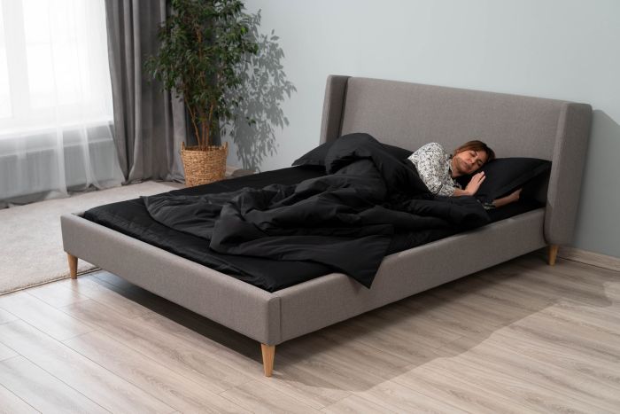 Простынь Ardesto Mix&Match Premium, 240x260см, 100% хлопок, сатин, черный