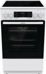 Плита Gorenje электрическая стеклокерамическая, 70л, 50x60см, дисплей,  приготовление с паром, программатор, белый