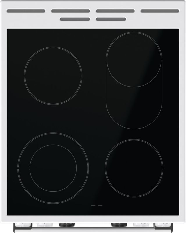 Плита Gorenje электрическая стеклокерамическая, 70л, 50x60см, дисплей,  приготовление с паром, программатор, белый