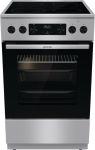 Плита Gorenje электрическая стеклокерамическая, 70л, 50x60см, дисплей, приготовление с паром, программатор, нерж