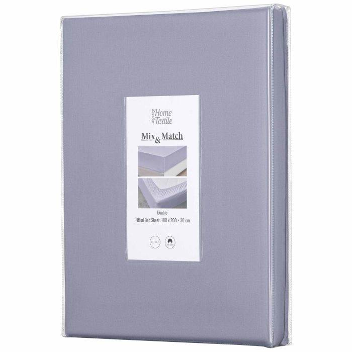 Простынь на резинке Ardesto Mix&Match, 180x200+30см, 100% хлопок, сатин, серый