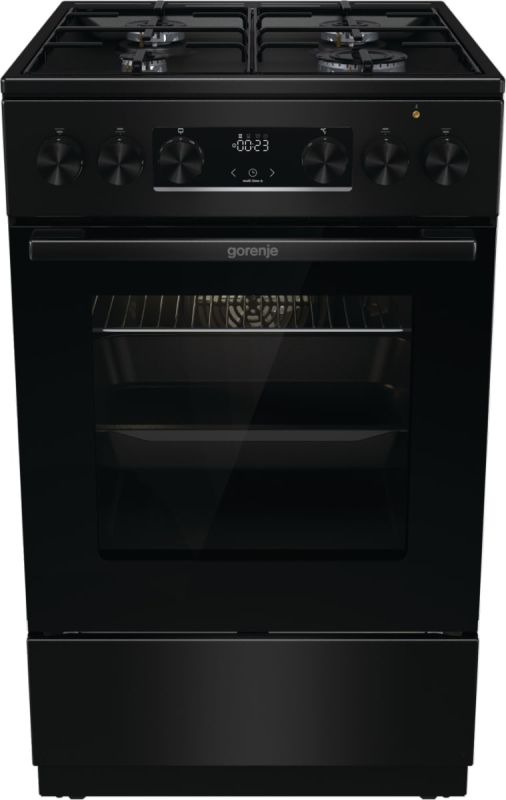 Плита Gorenje комби, 62л, 50x60см, дисплей, IconLed,эмалированные, черный