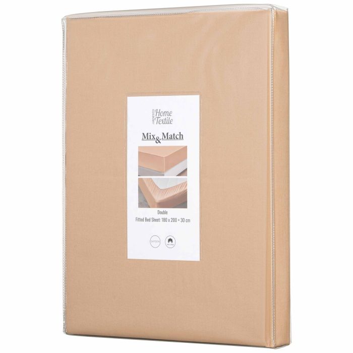 Простынь на резинке Ardesto Mix&Match, 180x200+30см, 100% хлопок, сатин, бежевый