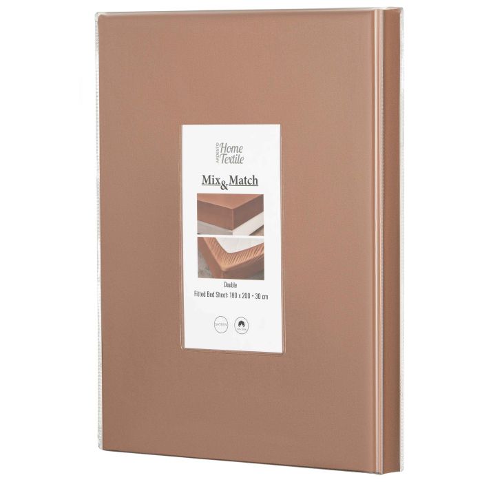 Простирадло на резинці Ardesto Mix&Match, 180x200+30см, 100% бавовна, сатин, коричневий