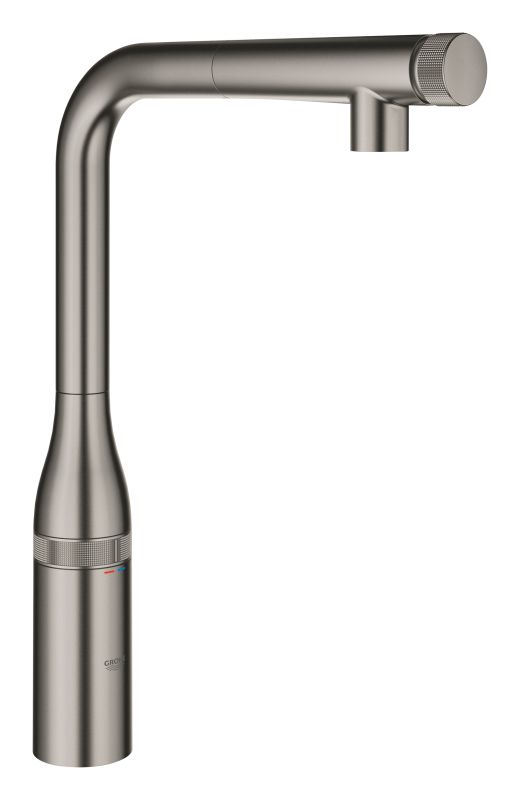 Змішувач для кухні Grohe Accent Smart Control, довж.виливу - 199мм, поворотний/витяжний, вентиль/кнопка, матовий графіт