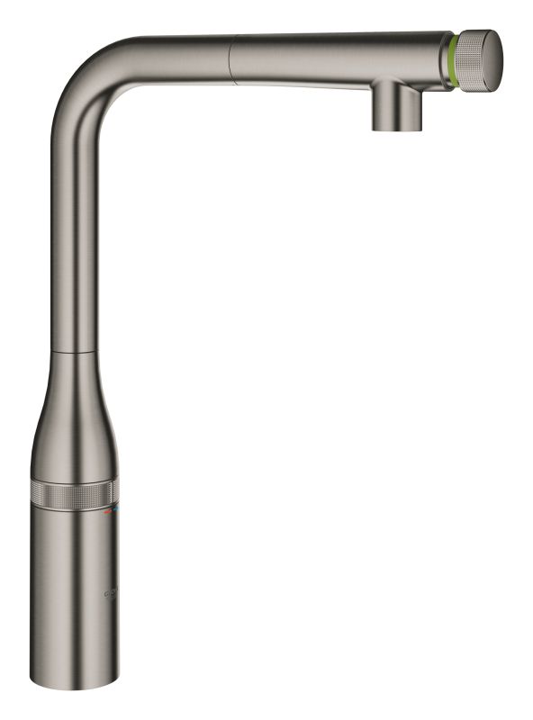 Змішувач для кухні Grohe Accent Smart Control, довж.виливу - 199мм, поворотний/витяжний, вентиль/кнопка, матовий графіт