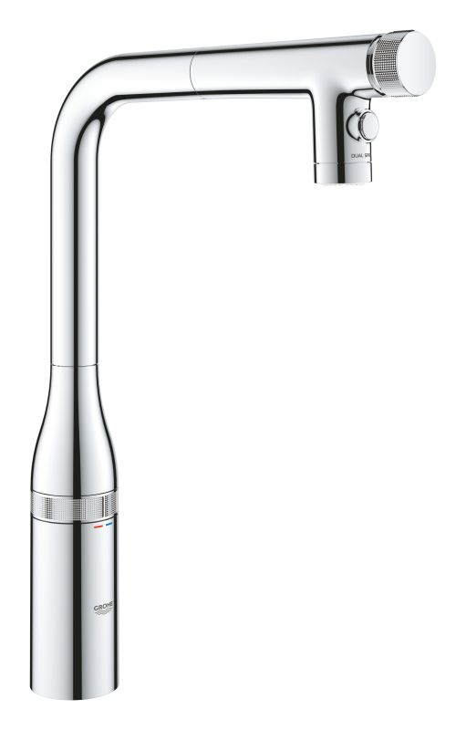 Смеситель для кухни Grohe Accent Smart Control, дл.излива - 201мм, поворотный/вытяжной, вентиль/кнопка, хром