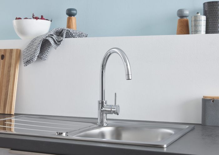 Змішувач для кухні Grohe BauClassic, довж.виливу - 223мм, поворотний, 1важіль, хром