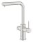 Смеситель для кухни Grohe Blue Pure Minta, дл.излива - 223мм, поворотный/вытяжной, 2 воды, супер сталь